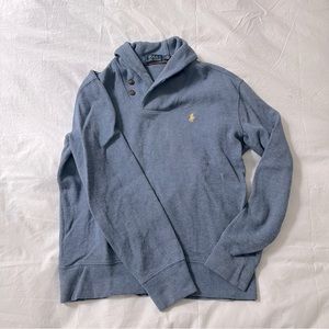 Ralph Lauren Oversized Sweater Quarter Button S Blue Cornflower
